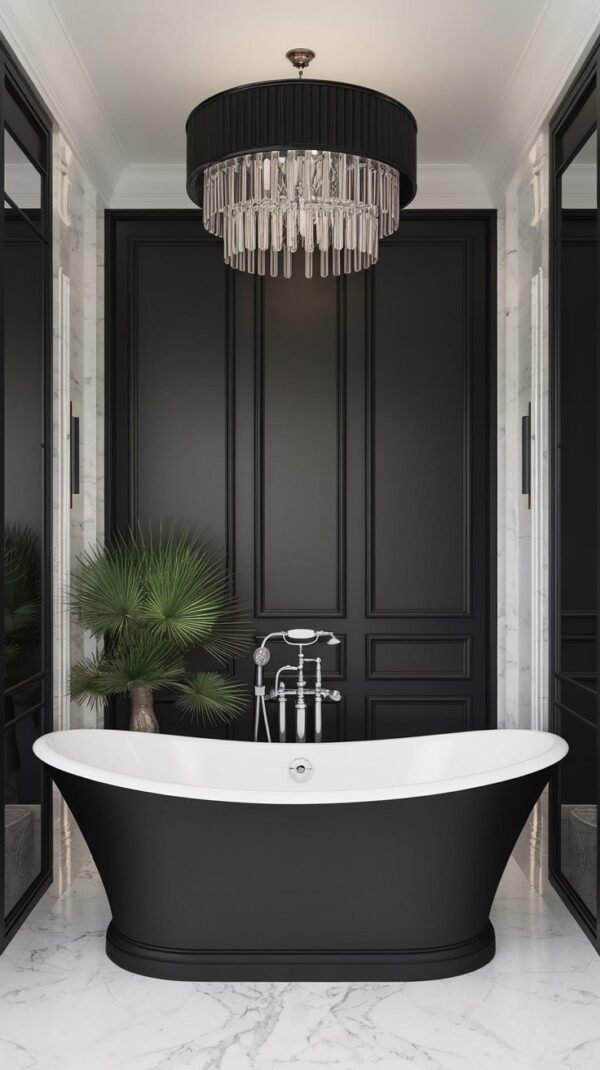 20 Black Accent Wall Ideas to Elevate Your Bathroom Design