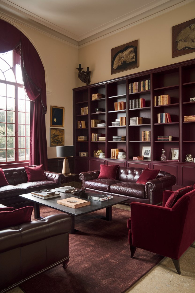 16 Burgundy Living Room Ideas for a Cozy and Elegant Space