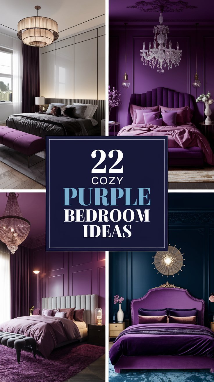 22 Cozy Purple Bedroom Ideas
