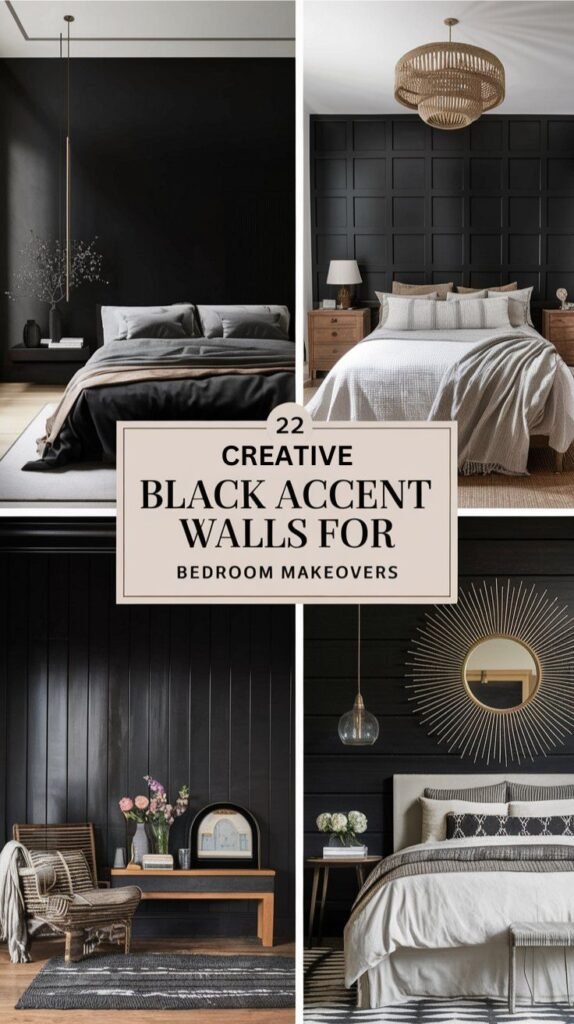 22 Creative Black Accent Walls for Bedroom Makeovers