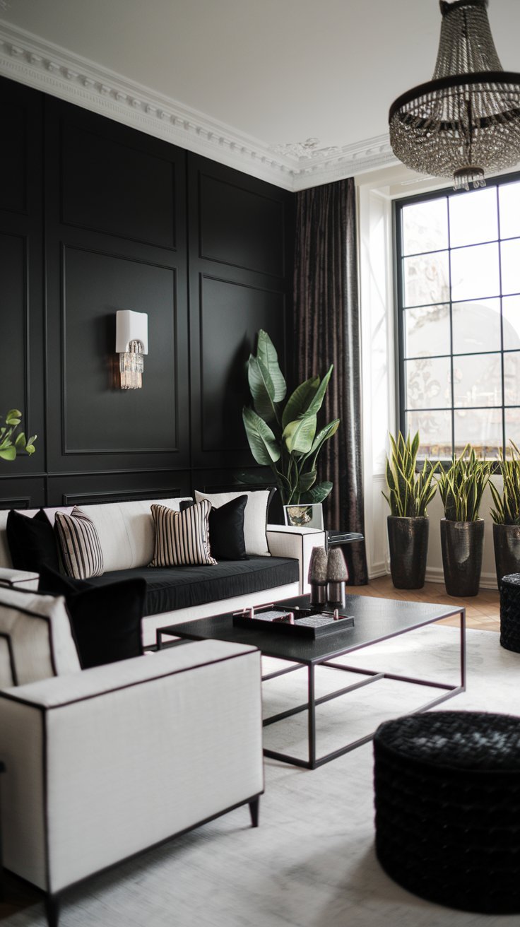 18 Stylish Black Accent Wall Ideas for Your Living Room