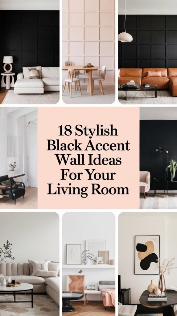 18 Stylish Black Accent Wall Ideas for Your Living Room