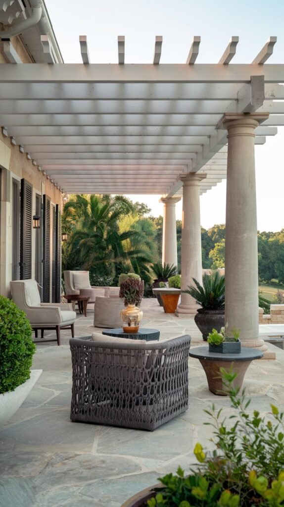 Classic Columns with Slatted Pergola