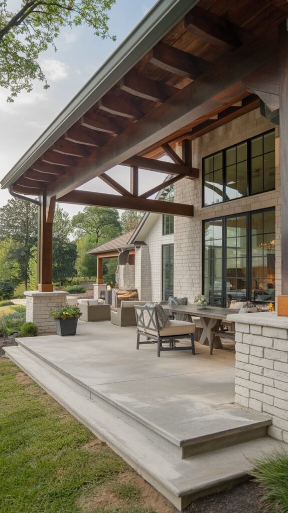 Covered Patio with Multiple Seating Areas