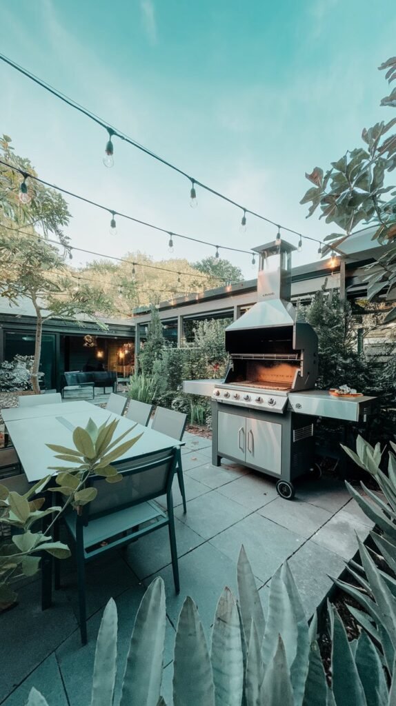 Sleek Modern Patio Grill Area