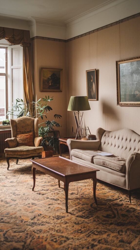 Patterned Rug and Accent Chair