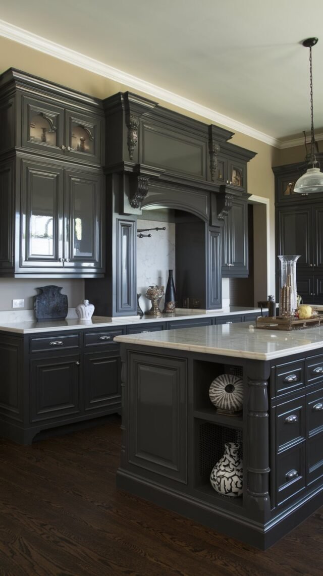 27 Cozy Dark Kitchen Cabinet Ideas