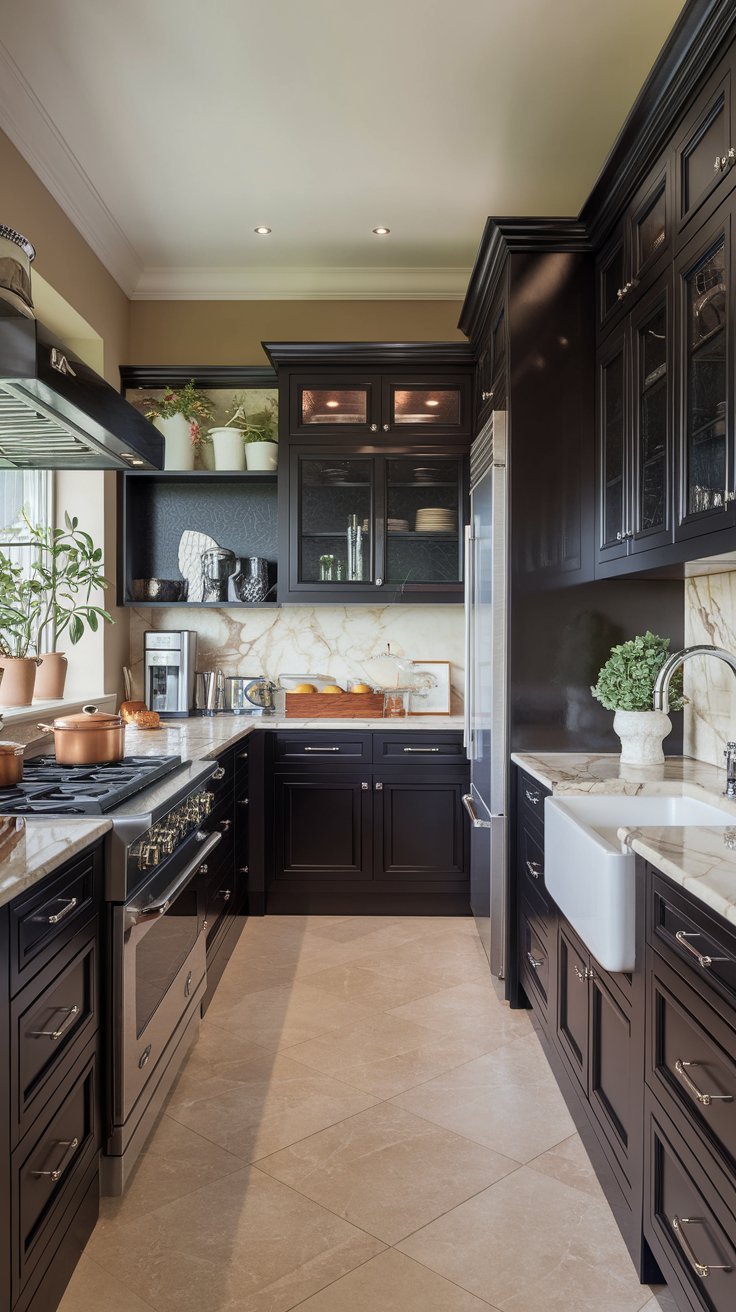 27 Cozy Dark Kitchen Cabinet Ideas
