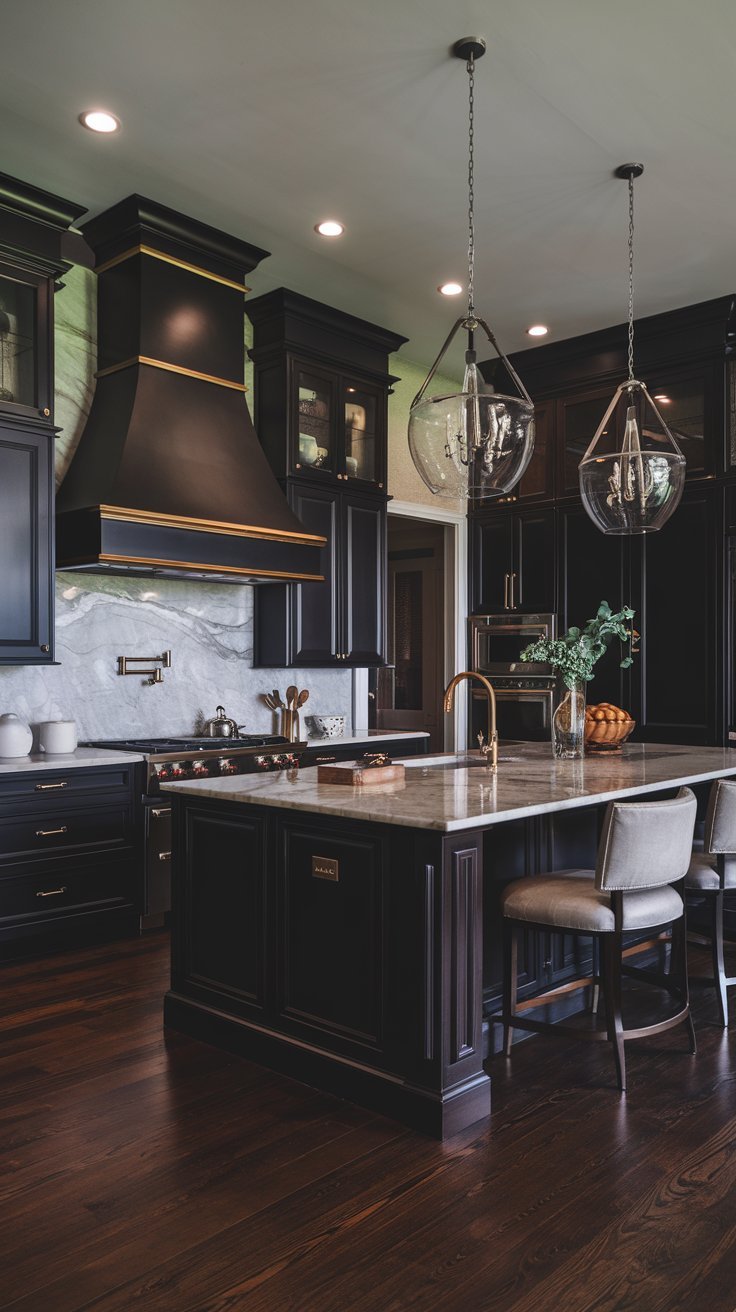 27 Cozy Dark Kitchen Cabinet Ideas