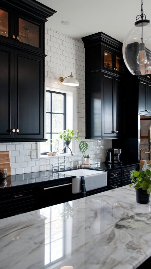 27 Cozy Dark Kitchen Cabinet Ideas