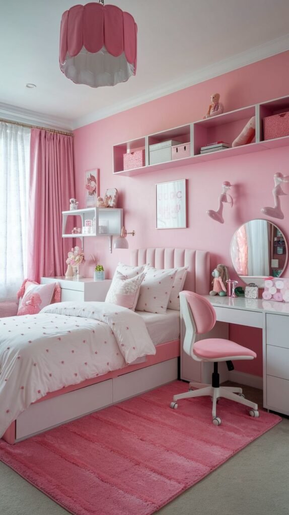 Pink Walls and Plush Accents