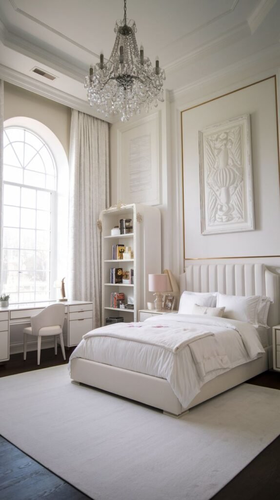 Elegant White Bedroom with Grand Window