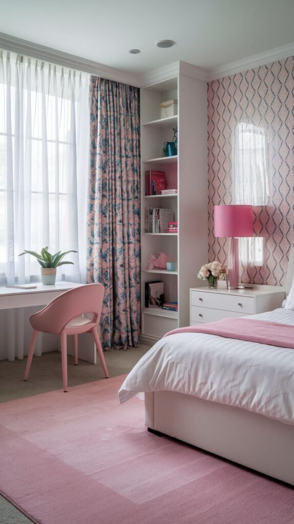 Pink and Patterned Wallpaper