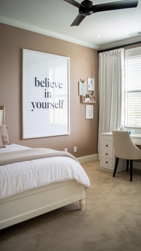 Motivational Quote with Beige Walls