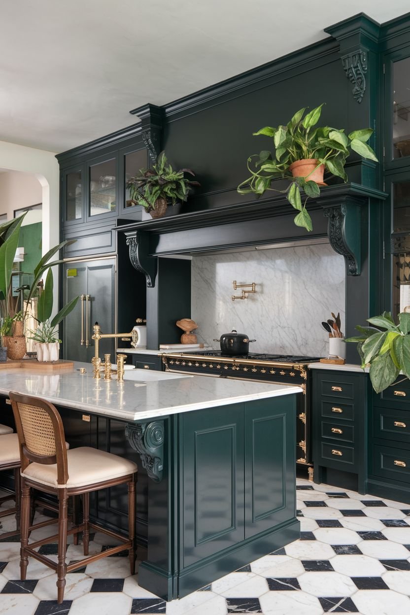 29 Modern Dark Green Kitchen Ideas