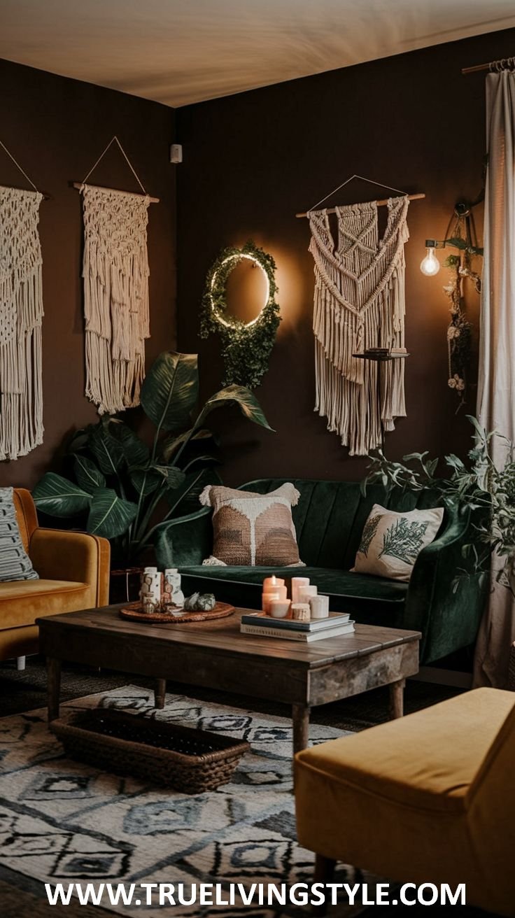 66 Dark Boho Living Room Decor Ideas to Inspire Your Space