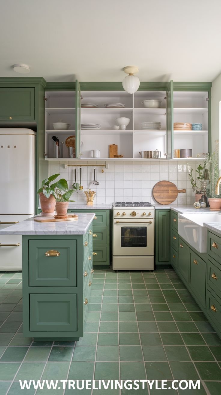 32 Elegant Green Kitchen Designs for a Sleek Interior