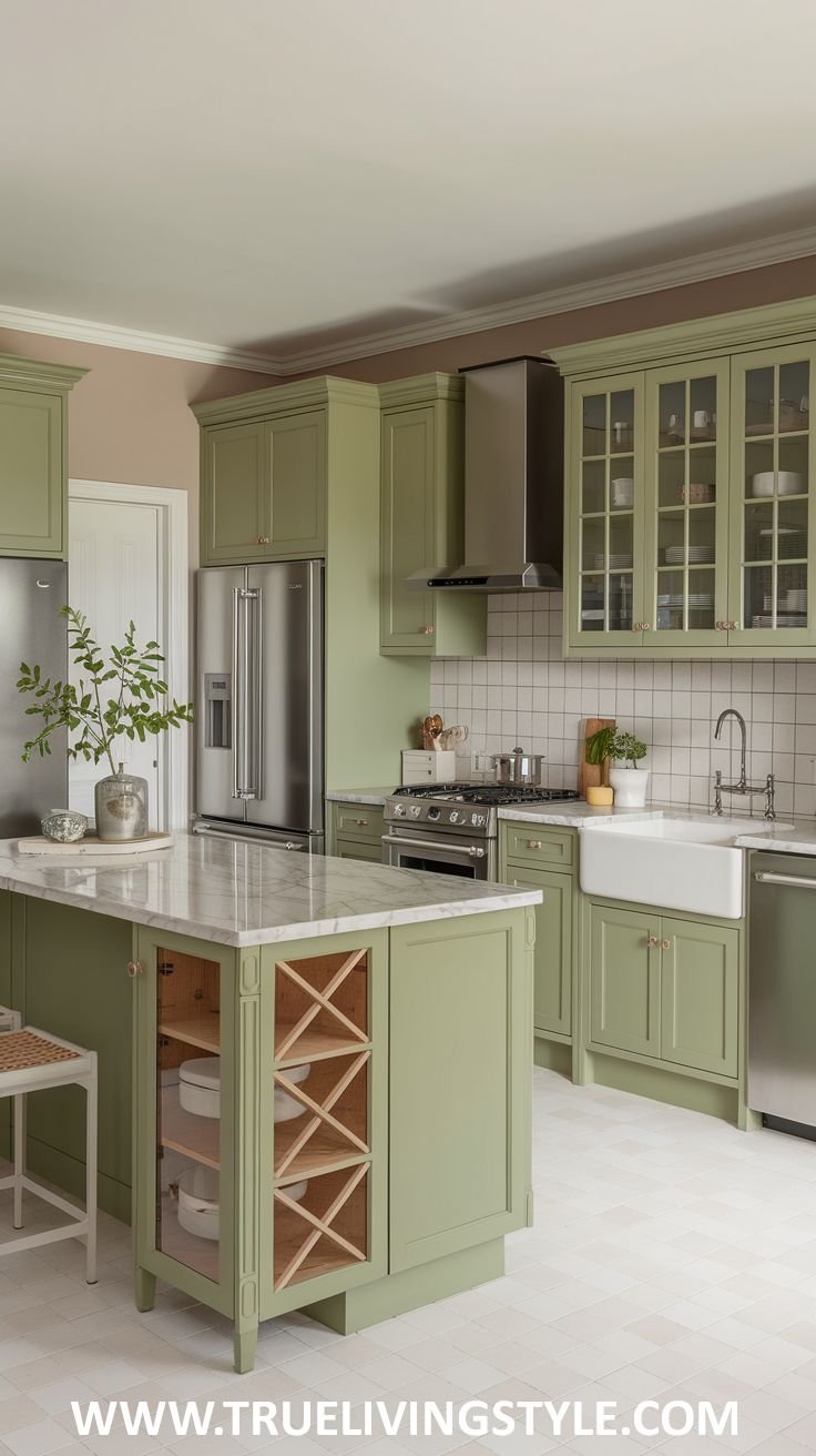 32 Elegant Green Kitchen Designs for a Sleek Interior