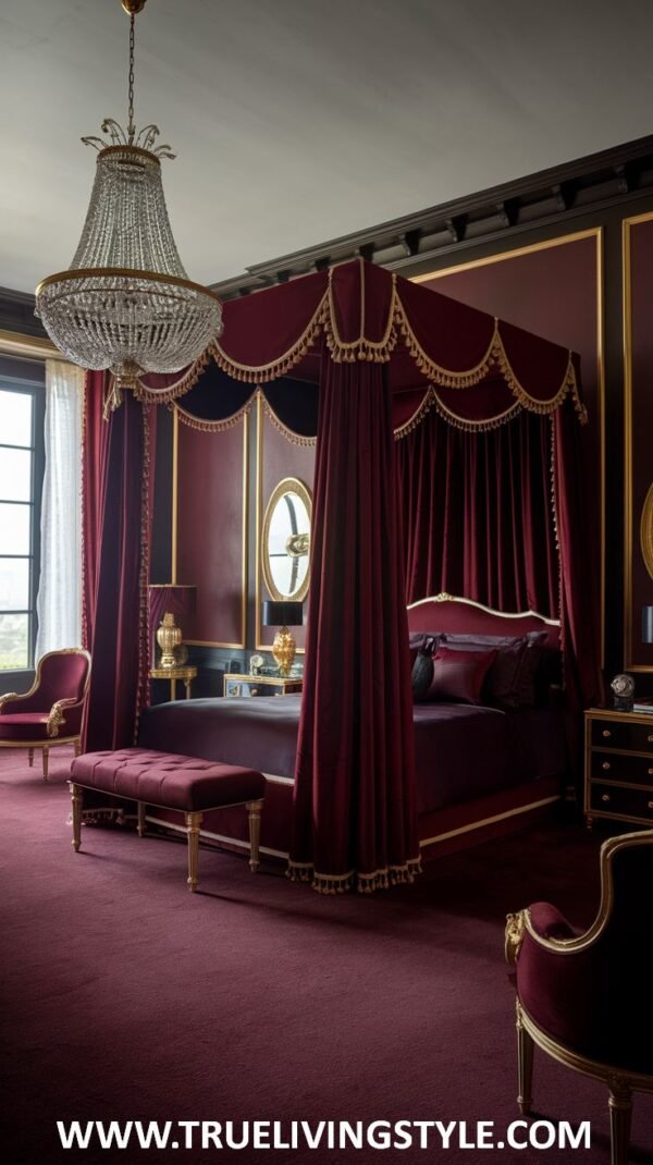 23 Luxury Dark Red Bedroom Ideas for a Cozy Retreat