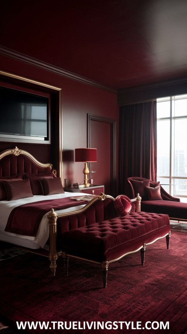 23 Luxury Dark Red Bedroom Ideas for a Cozy Retreat