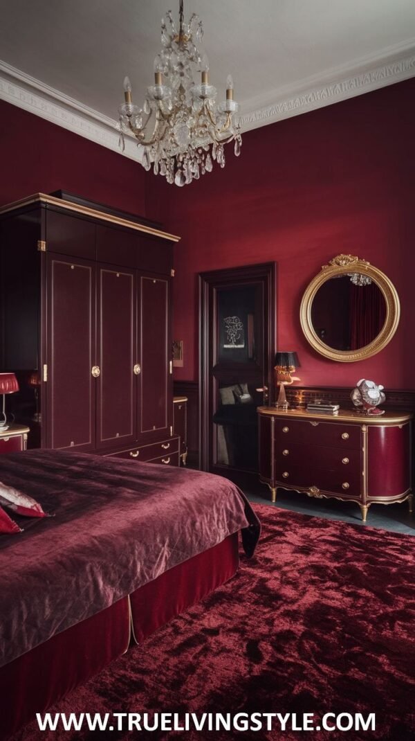23 Luxury Dark Red Bedroom Ideas for a Cozy Retreat