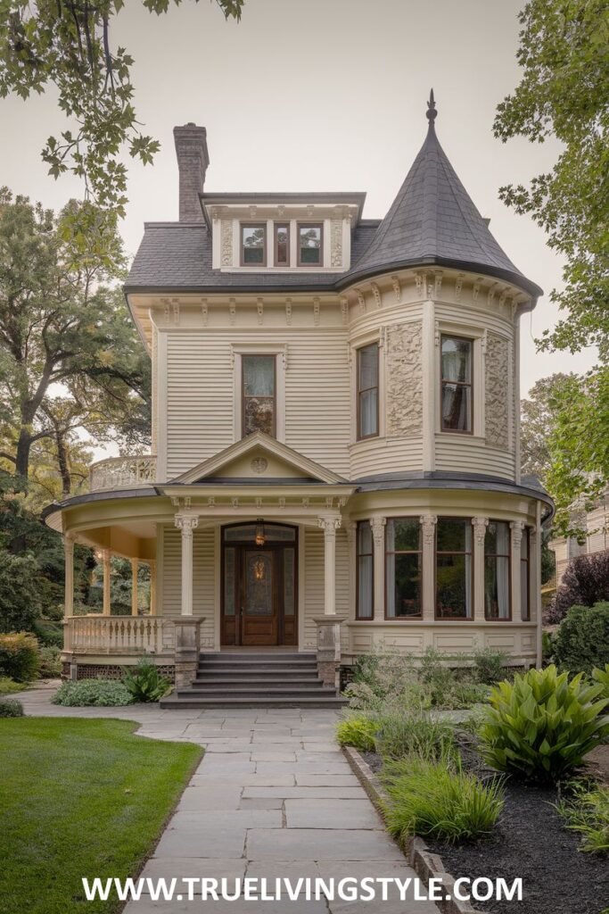 A grand Victorian cottage with a welcoming veranda.