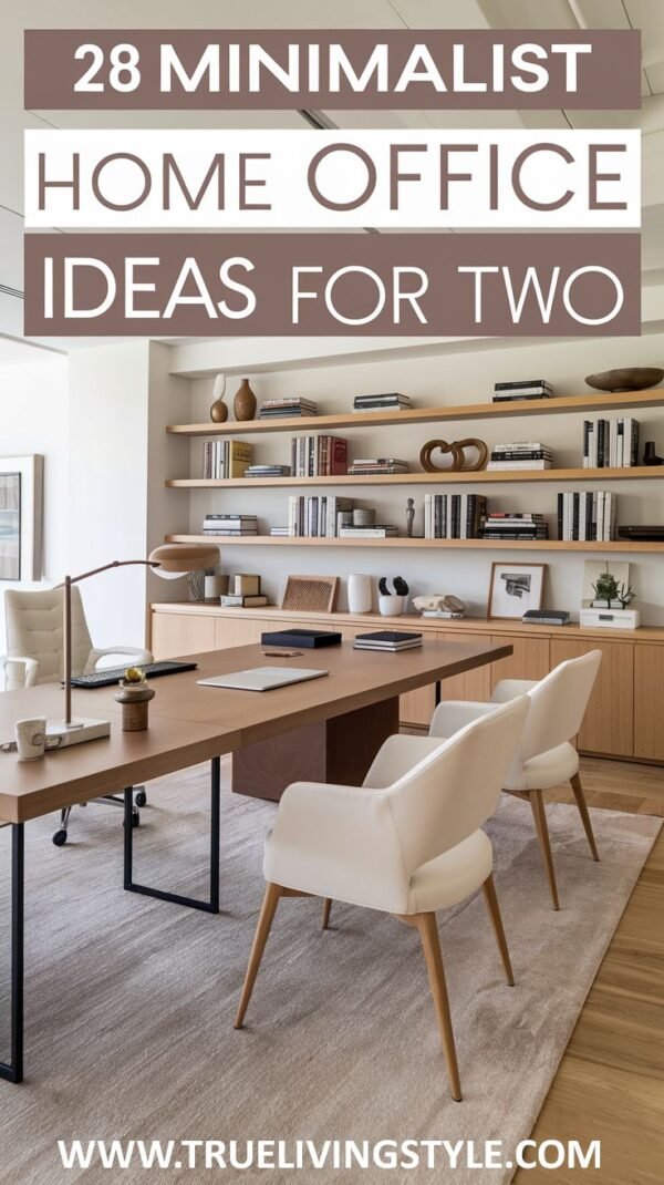 Image showcasing 28 Minimalist Home Office Ideas for Two