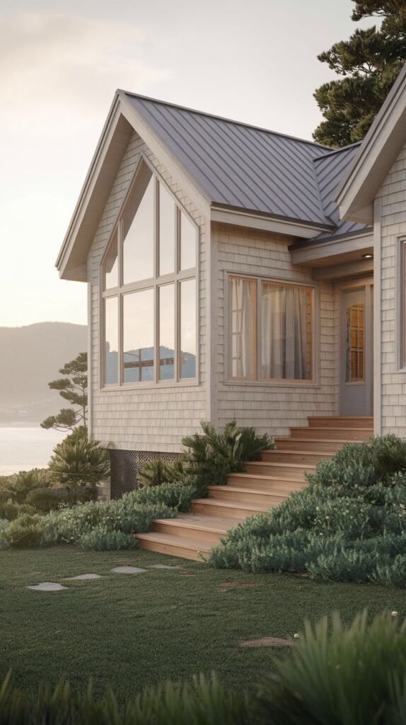 A coastal cottage featuring shingle siding.