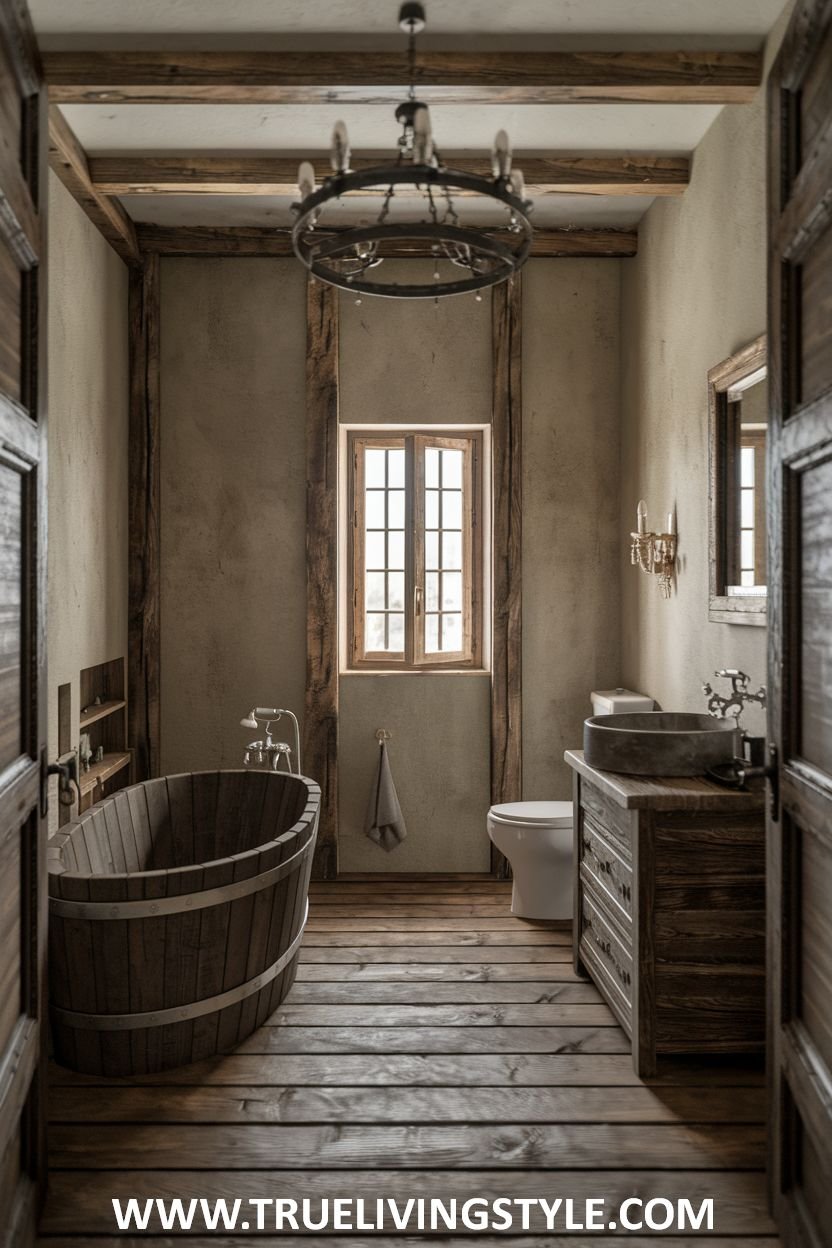 28 Charming Rustic Bathroom Design Ideas