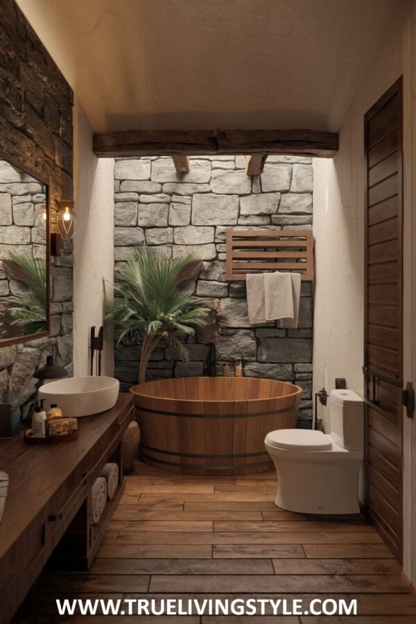 28 Charming Rustic Bathroom Design Ideas