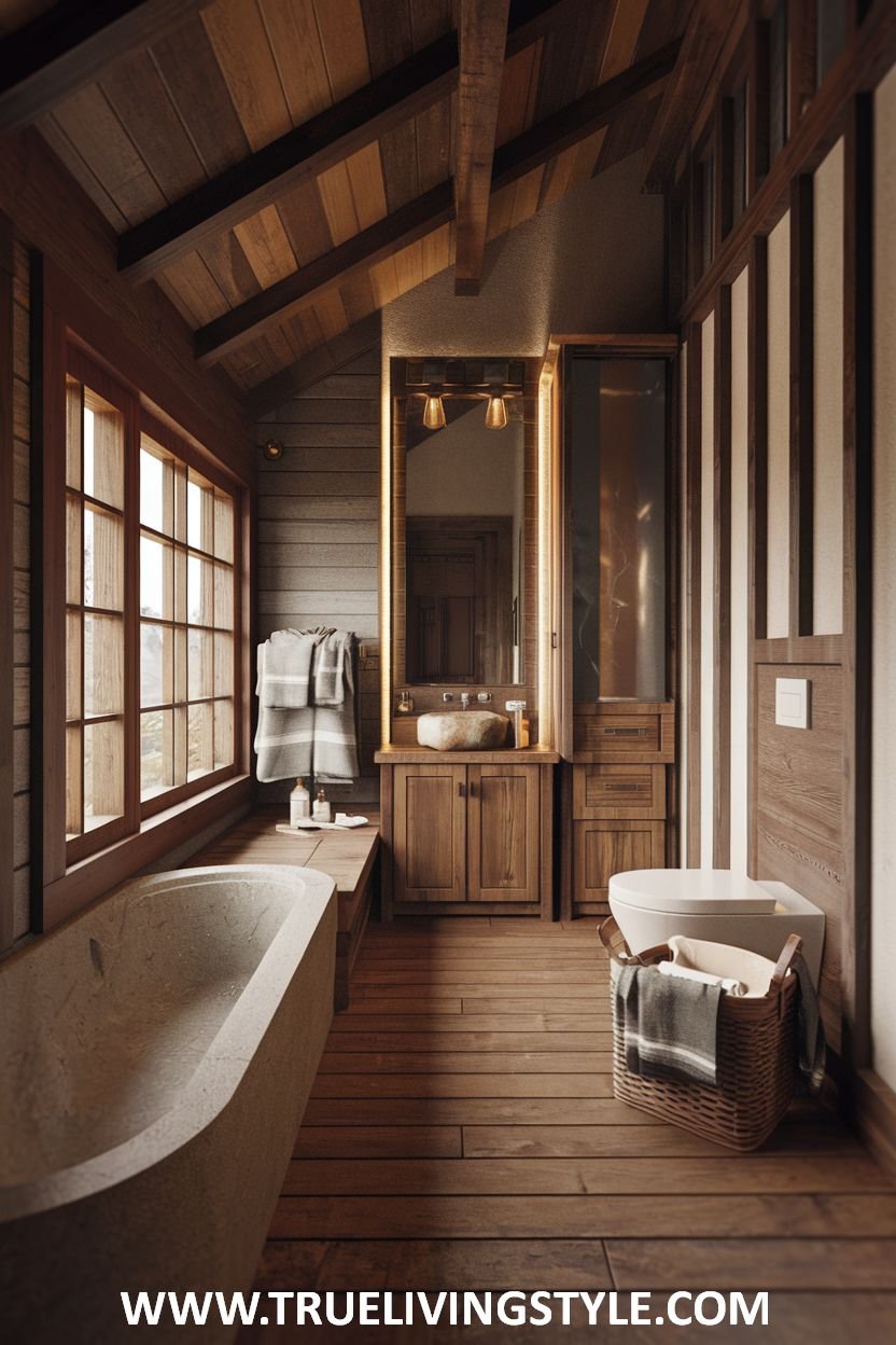 28 Charming Rustic Bathroom Design Ideas