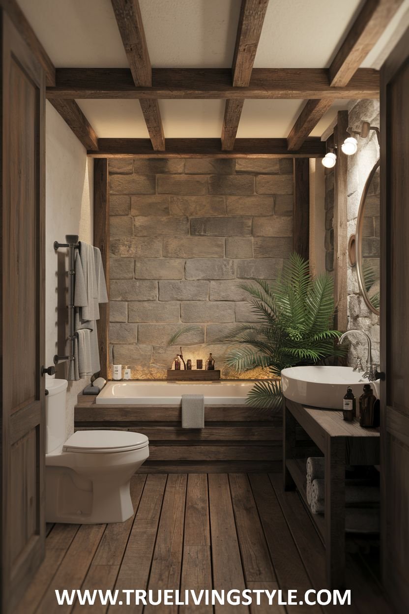 28 Charming Rustic Bathroom Design Ideas
