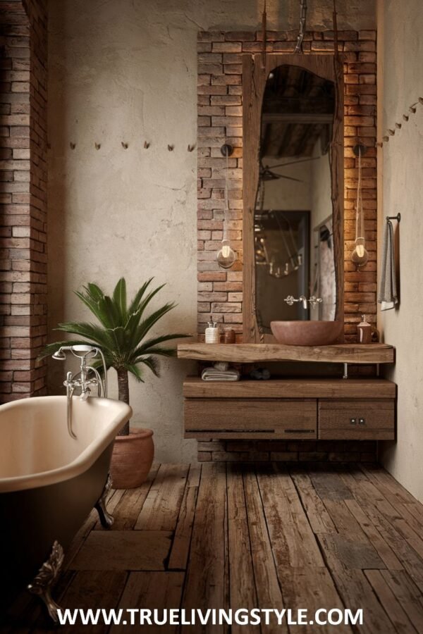 28 Charming Rustic Bathroom Design Ideas