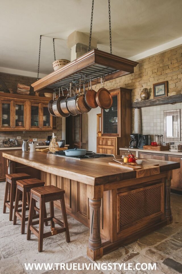 15 Rustic Farmhouse Kitchen Island Ideas for Timeless and Functional ...